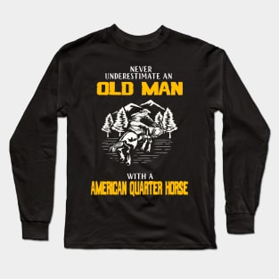 riding old man american quarter horse Long Sleeve T-Shirt